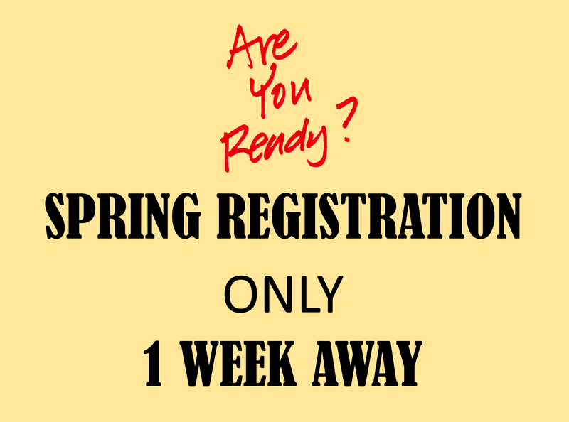 Spring registration starts next week!