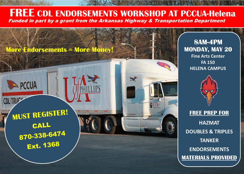 PCCUA announces FREE CDL endorsements workshop