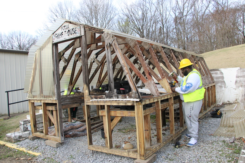 PCCUA Helena Campus Construction Students Transform Old Greenhouse into Future Campus Pavilion