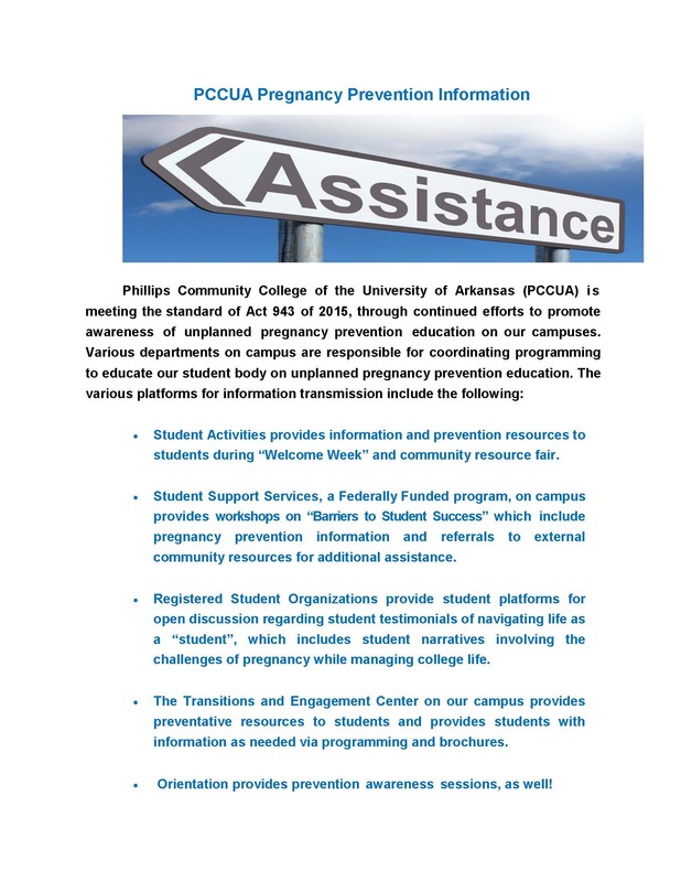 PCCUA Promotes Pregnancy Prevention Awareness and Student Support
